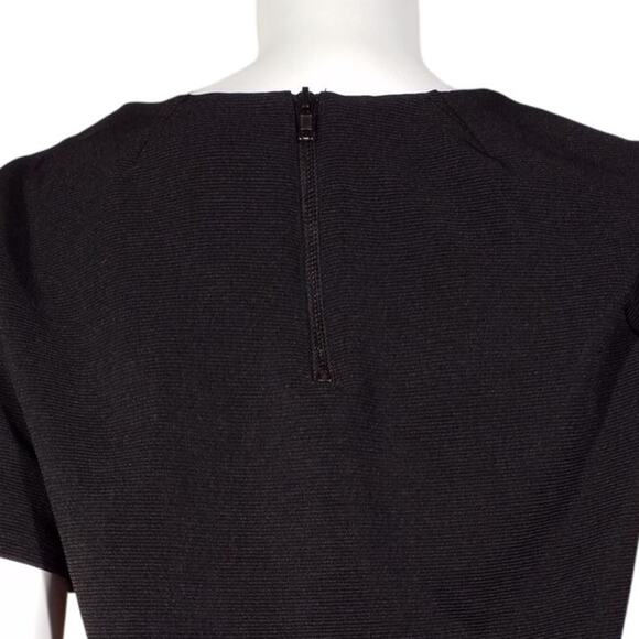 Bailey 44 Ribbed Black Short Sleeve Stretch Top 1/4 Zip Back M - Picture 2 of 7